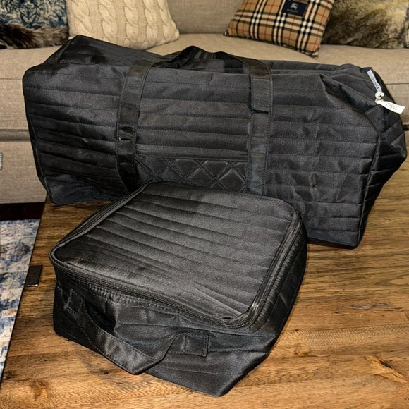 DSW Bundle of 2 Bag Lot Duffel and Travel Bag Color Black/Zippered NWOT - Picture 1 of 10